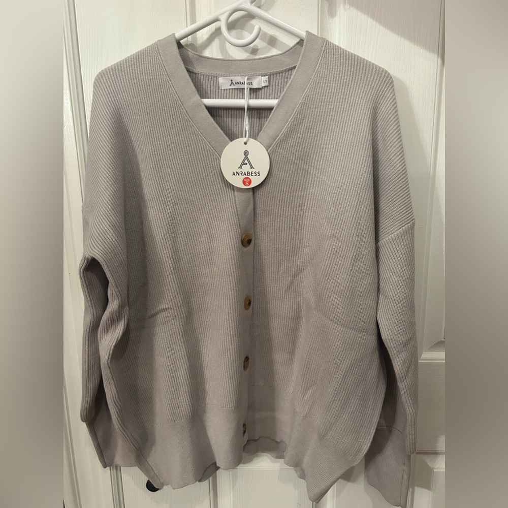 ANRABESS Women’s Oversized Knit Sweater Cardigan, Size S